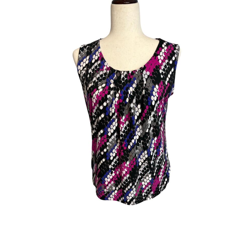 Jones Studio Separates sleeveless blouse shirt career black white blue pink gray